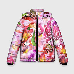 Куртка зимняя для мальчика Цветочный рай, цвет: 3D-красный