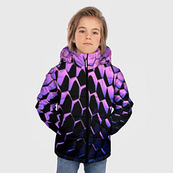 Куртка зимняя для мальчика Шестиугольники волны, цвет: 3D-светло-серый — фото 2