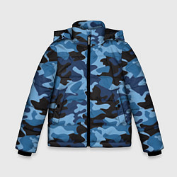 Куртка зимняя для мальчика Сине-черный камуфляж, цвет: 3D-красный