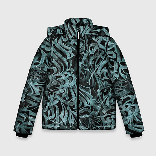 Зимняя куртка для мальчика Каллиграфический / 3D-Светло-серый – фото 1