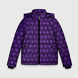 Куртка зимняя для мальчика Паттерн элементали под электро, цвет: 3D-черный