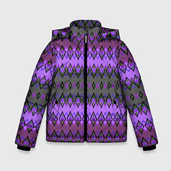 Зимняя куртка для мальчика Серо-фиолетовый этнический геометрический узор
