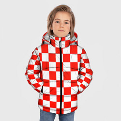 Куртка зимняя для мальчика Узор из квадартов, цвет: 3D-светло-серый — фото 2