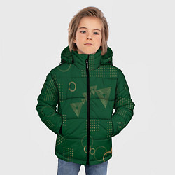 Куртка зимняя для мальчика Memphis Узор из треугольников кругов и точек, цвет: 3D-черный — фото 2