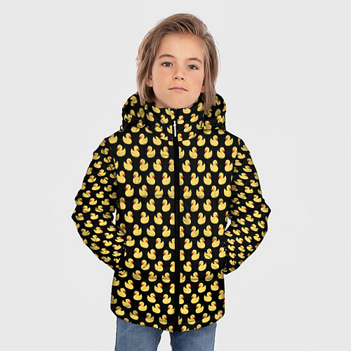 Зимняя куртка для мальчика Очень много уток / 3D-Черный – фото 3