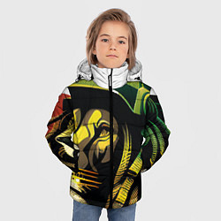 Куртка зимняя для мальчика Раста Лев в каске, цвет: 3D-красный — фото 2