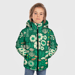 Куртка зимняя для мальчика Поле цветов, цвет: 3D-черный — фото 2