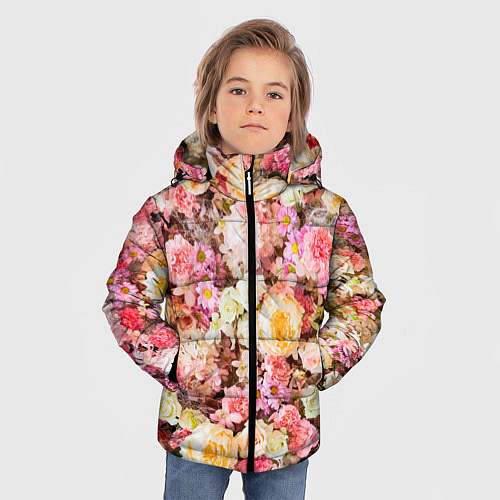 Зимняя куртка для мальчика Тысяча цветов / 3D-Красный – фото 3