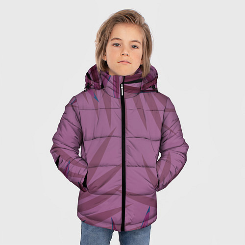 Зимняя куртка для мальчика Розовая пальма / 3D-Черный – фото 3