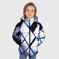 Куртка зимняя для мальчика Неоновые плиты киберпанк, цвет: 3D-светло-серый — фото 2
