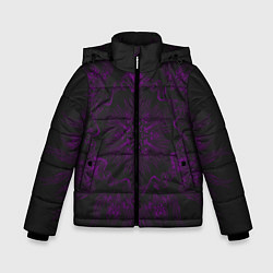 Куртка зимняя для мальчика Фиолетовый узор, цвет: 3D-светло-серый