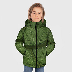 Куртка зимняя для мальчика Текстура зелёной листы, цвет: 3D-красный — фото 2
