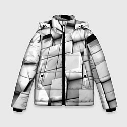 Куртка зимняя для мальчика Кубы серые выпуклые, цвет: 3D-черный
