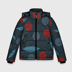 Куртка зимняя для мальчика Круги и листья, цвет: 3D-светло-серый