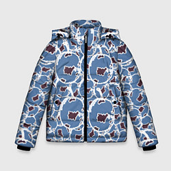 Куртка зимняя для мальчика Абстракция слива ягода, цвет: 3D-светло-серый