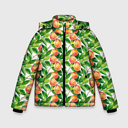 Зимняя куртка для мальчика Персики акварельный паттерн