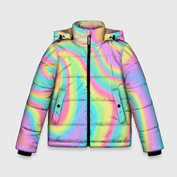 Куртка зимняя для мальчика Голографическая текстура, цвет: 3D-светло-серый