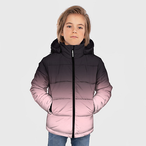 Зимняя куртка для мальчика Градиент: от черного к розовому / 3D-Черный – фото 3