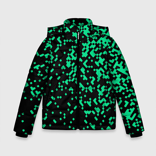 Зимняя куртка для мальчика Авангардный пиксельный паттерн / 3D-Светло-серый – фото 1