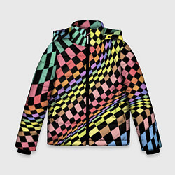 Куртка зимняя для мальчика Colorful avant-garde chess pattern - fashion, цвет: 3D-красный