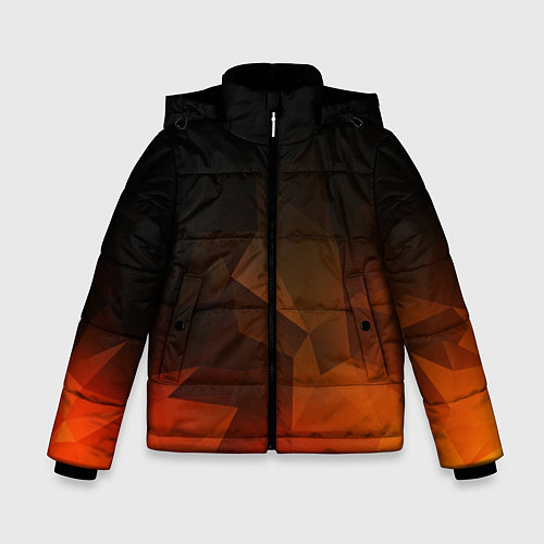 Зимняя куртка для мальчика Абстрактное пламя / 3D-Светло-серый – фото 1