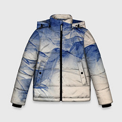Куртка зимняя для мальчика Горы скалы в тумане, цвет: 3D-красный