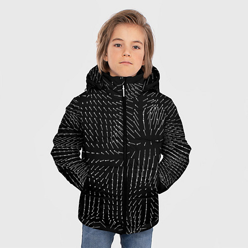 Зимняя куртка для мальчика Паттерн из стрелок / 3D-Черный – фото 3