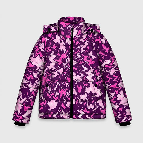 Зимняя куртка для мальчика Розовый глитч камуфляж / 3D-Светло-серый – фото 1