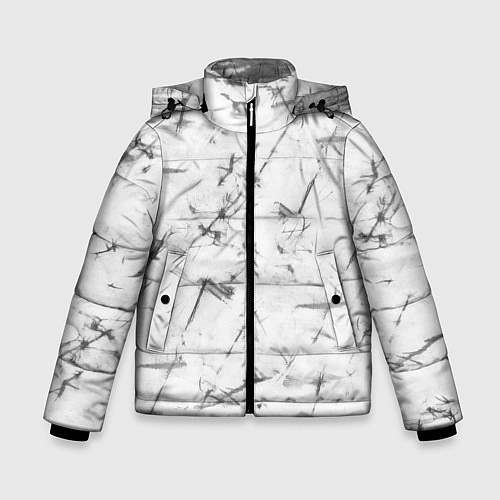 Зимняя куртка для мальчика Серый трещины тай-дай / 3D-Светло-серый – фото 1