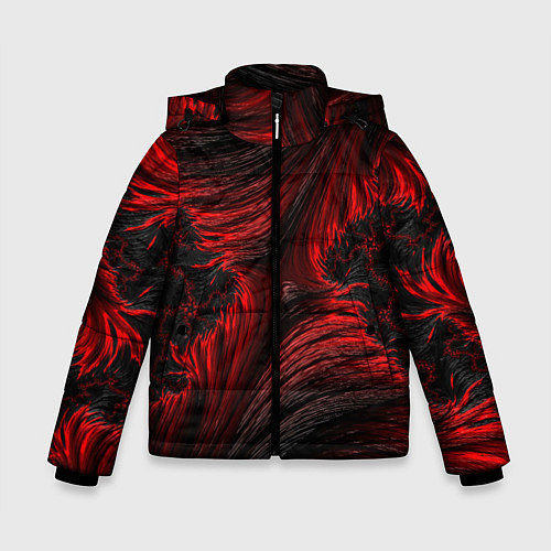 Зимняя куртка для мальчика Red vortex pattern / 3D-Светло-серый – фото 1