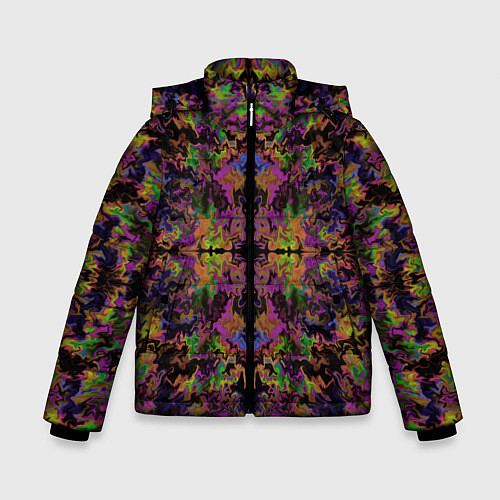 Зимняя куртка для мальчика Цветная психоделика / 3D-Светло-серый – фото 1