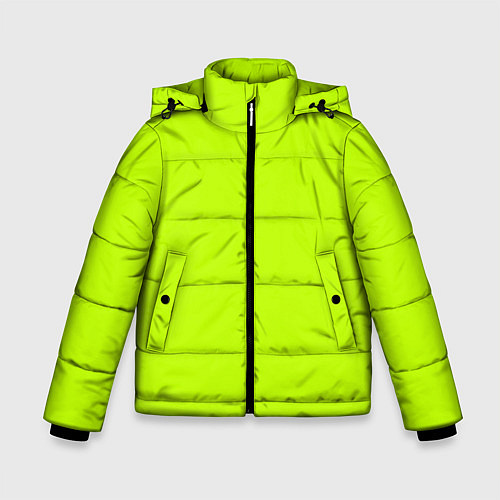 Зимняя куртка для мальчика Лайм цвет: однотонный лаймовый / 3D-Светло-серый – фото 1