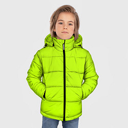 Куртка зимняя для мальчика Лайм цвет: однотонный лаймовый, цвет: 3D-черный — фото 2