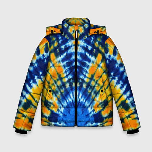Зимняя куртка для мальчика Tie dye стиль хиппи / 3D-Светло-серый – фото 1