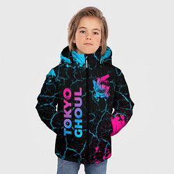 Куртка зимняя для мальчика Tokyo Ghoul - neon gradient: надпись, символ, цвет: 3D-черный — фото 2