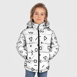 Куртка зимняя для мальчика Разные геометрические фигуры, цвет: 3D-светло-серый — фото 2