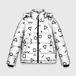 Куртка зимняя для мальчика Разные геометрические фигуры, цвет: 3D-черный