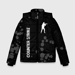 Зимняя куртка для мальчика Counter Strike glitch на темном фоне: надпись, сим
