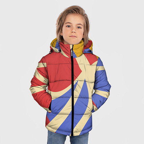 Зимняя куртка для мальчика Абстракция в стиле модерн / 3D-Черный – фото 3