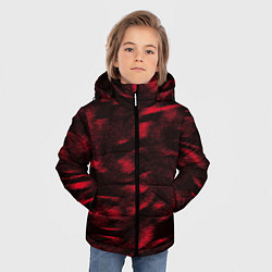 Куртка зимняя для мальчика Абстракт красного, цвет: 3D-черный — фото 2