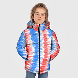 Куртка зимняя для мальчика Тай-дай красный с голубым, цвет: 3D-светло-серый — фото 2