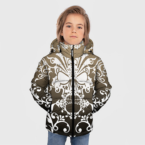 Зимняя куртка для мальчика Череп с узорами / 3D-Черный – фото 3