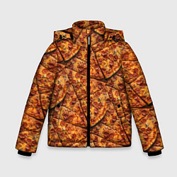 Куртка зимняя для мальчика Сочная текстура из кусков пиццы, цвет: 3D-черный