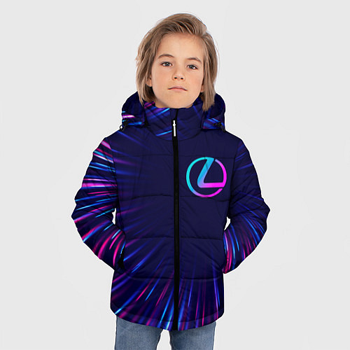 Зимняя куртка для мальчика Lexus neon speed lines / 3D-Черный – фото 3