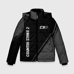 Зимняя куртка для мальчика Counter Strike 2 glitch на темном фоне: надпись, с