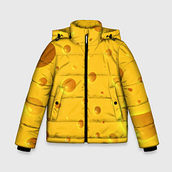 Куртка зимняя для мальчика Сырная текстура, цвет: 3D-черный