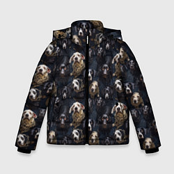 Куртка зимняя для мальчика Паттерн из собак, цвет: 3D-черный