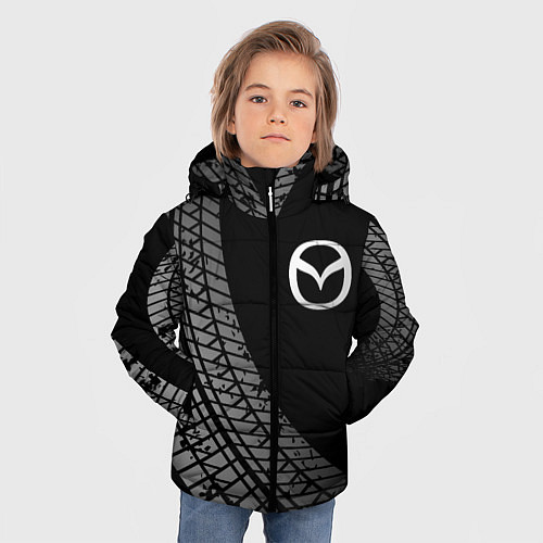 Зимняя куртка для мальчика Mazda tire tracks / 3D-Черный – фото 3