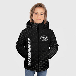 Куртка зимняя для мальчика Subaru карбоновый фон, цвет: 3D-черный — фото 2