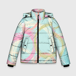 Куртка зимняя для мальчика Текстура из светлых колец, цвет: 3D-черный